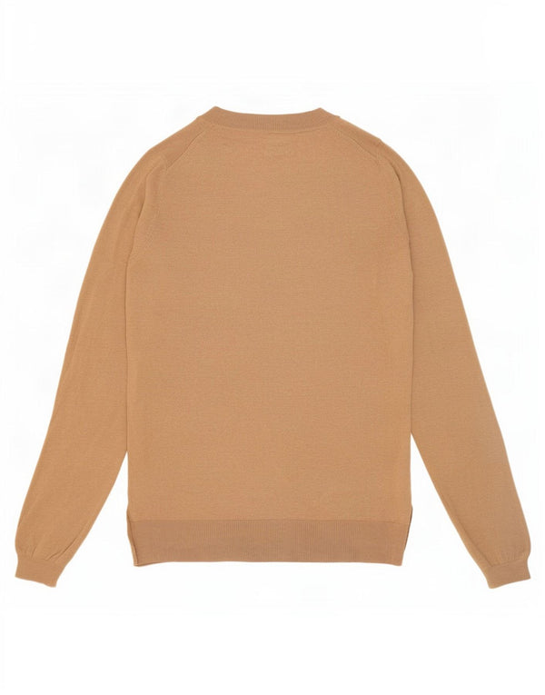 Massimo Dutti Jersey con Cuello en V para Mujer UK 42 Lana Beige Mediana