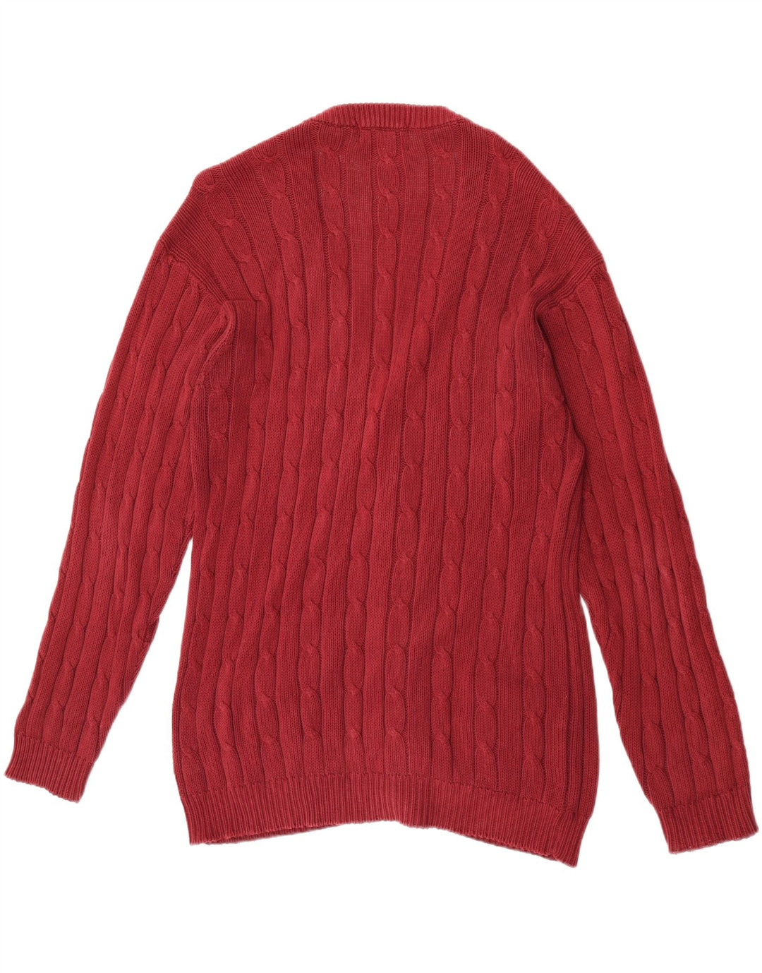 VINTAGE Hombres Cardigan Suéter Grande Borgoña