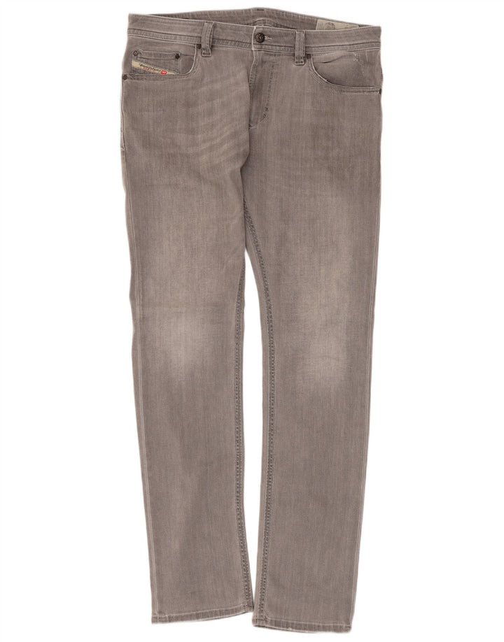 DIESEL Mujer Thavar Slim Skinny Jeans W34 L32 Algodón Gris