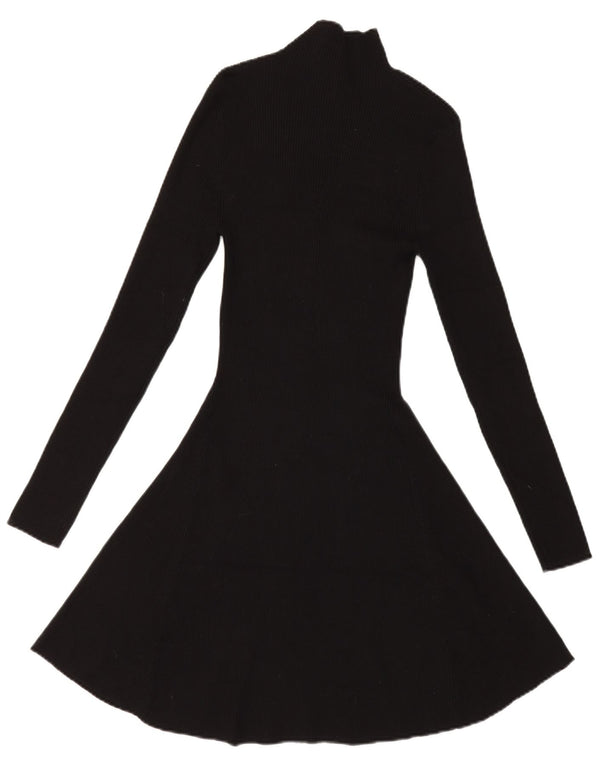 Zara Vestido tipo jersey para mujer UK 44 Viscosa negra mediana