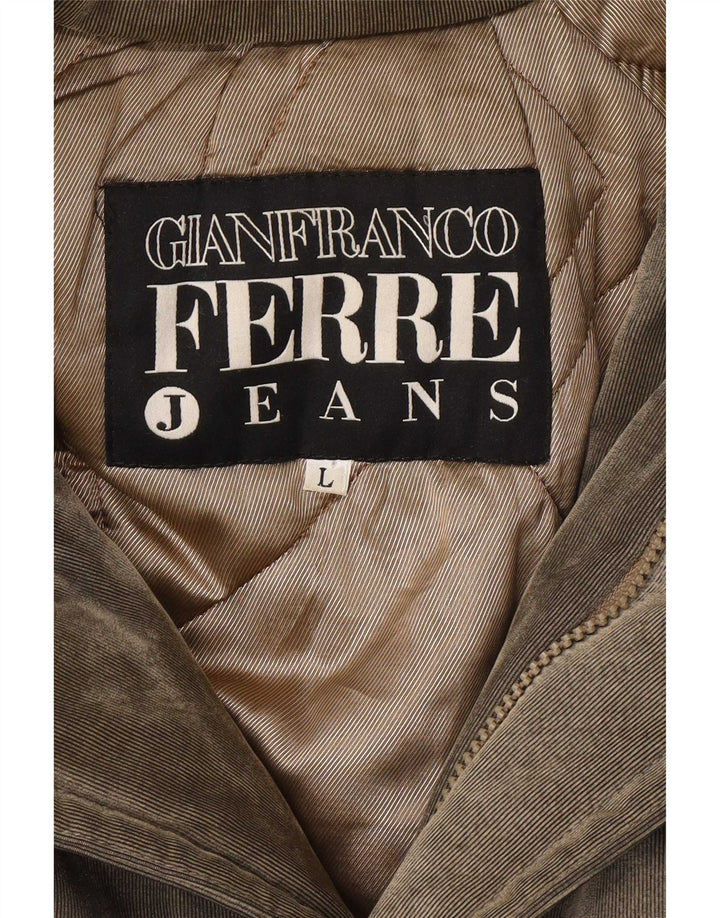 Gianfranco Ferre Chaqueta parka con capucha para hombre UK 40 Large Grey