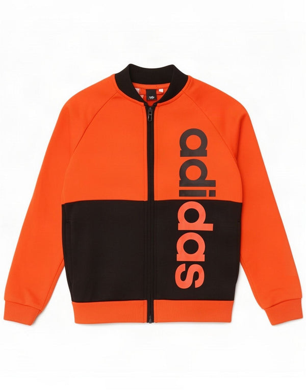Chaqueta superior de chándal con gráfico Adidas para niños 9-10 años Bloque de color naranja