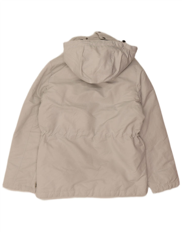Geox Chaqueta acolchada extragrande con capucha para mujer UK 6 XS Poliéster blanco