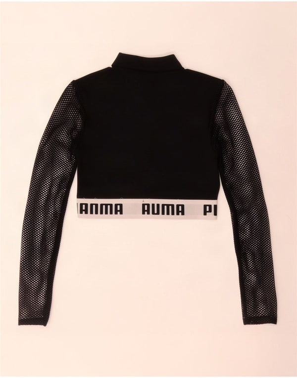 Puma Mujer Crop Graphic Top Manga Larga UK 42 Medium Black Colourblock
