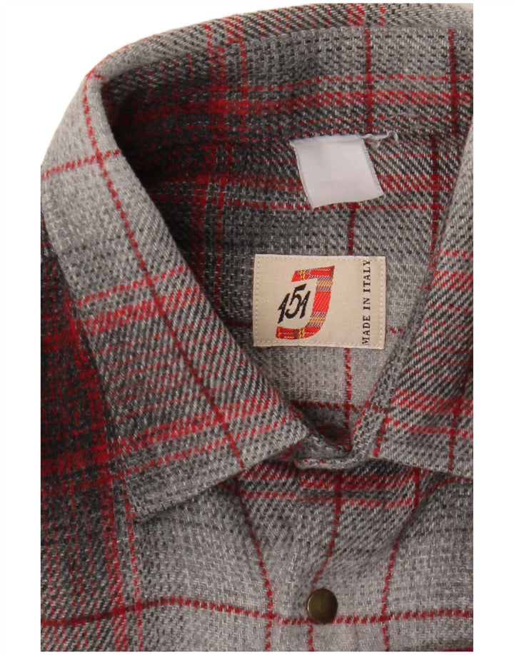 VINTAGE Camisa de franela para hombre XL Cuadros burdeos