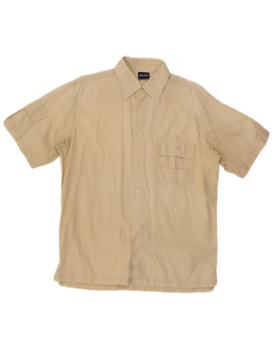Camisa Ellesse Hombre Manga Corta Grande Algodón Beige