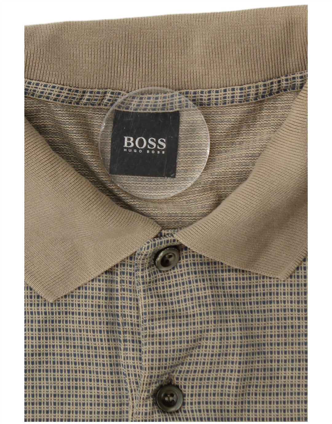 HUGO BOSS Polo para hombre 2XL Algodón geométrico beige