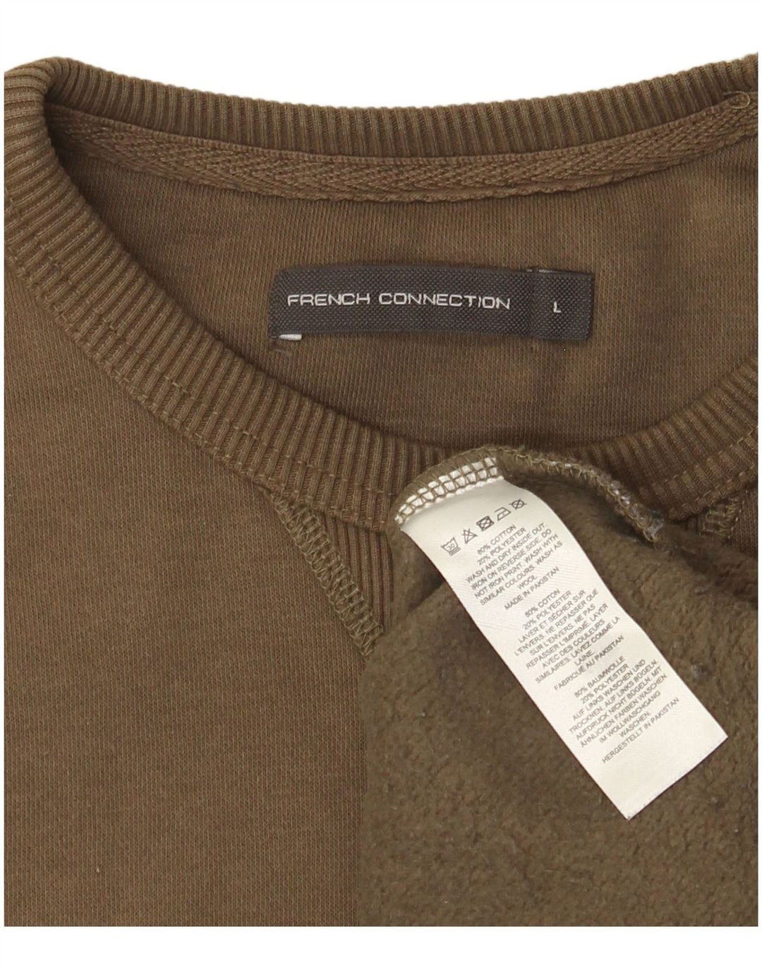 French Connection Sudadera con Capucha para Hombre Jersey Grande Caqui De Algodón