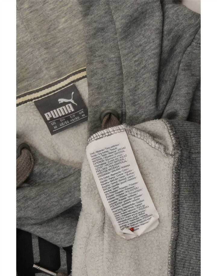 Puma Hombre Sudadera Con Capucha Gráfica Jersey De Algodón Gris Medio