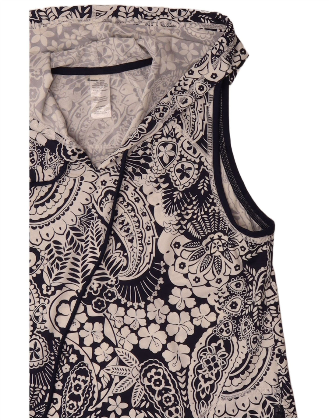 Tommy Bahama Blusa sin mangas para mujer UK 10 Small Azul marino Nylon