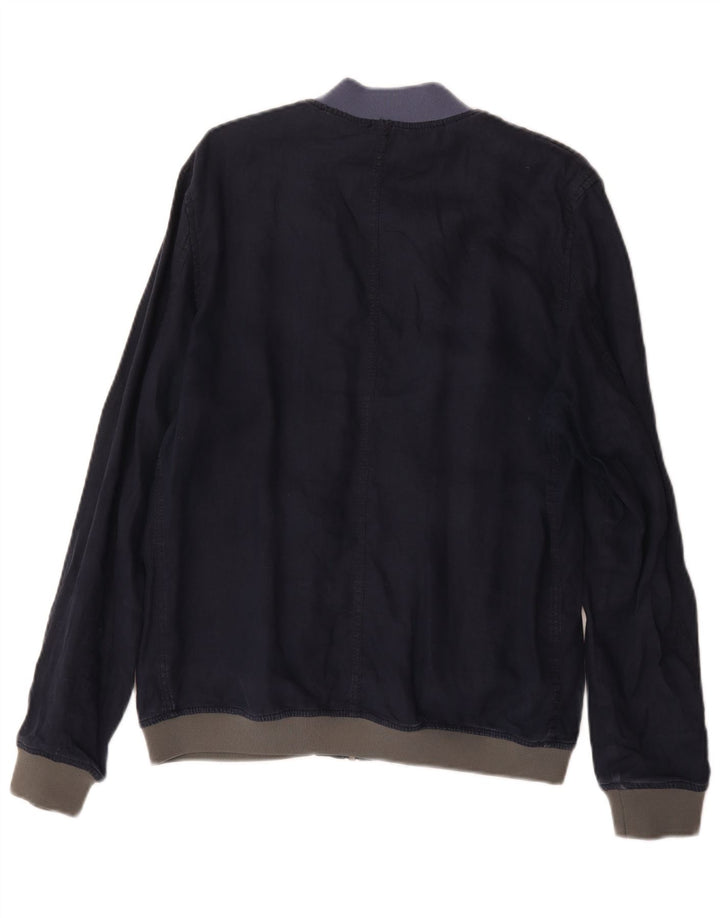 Zara Mens Bomber Jacket UK 40 Grande Azul Marino