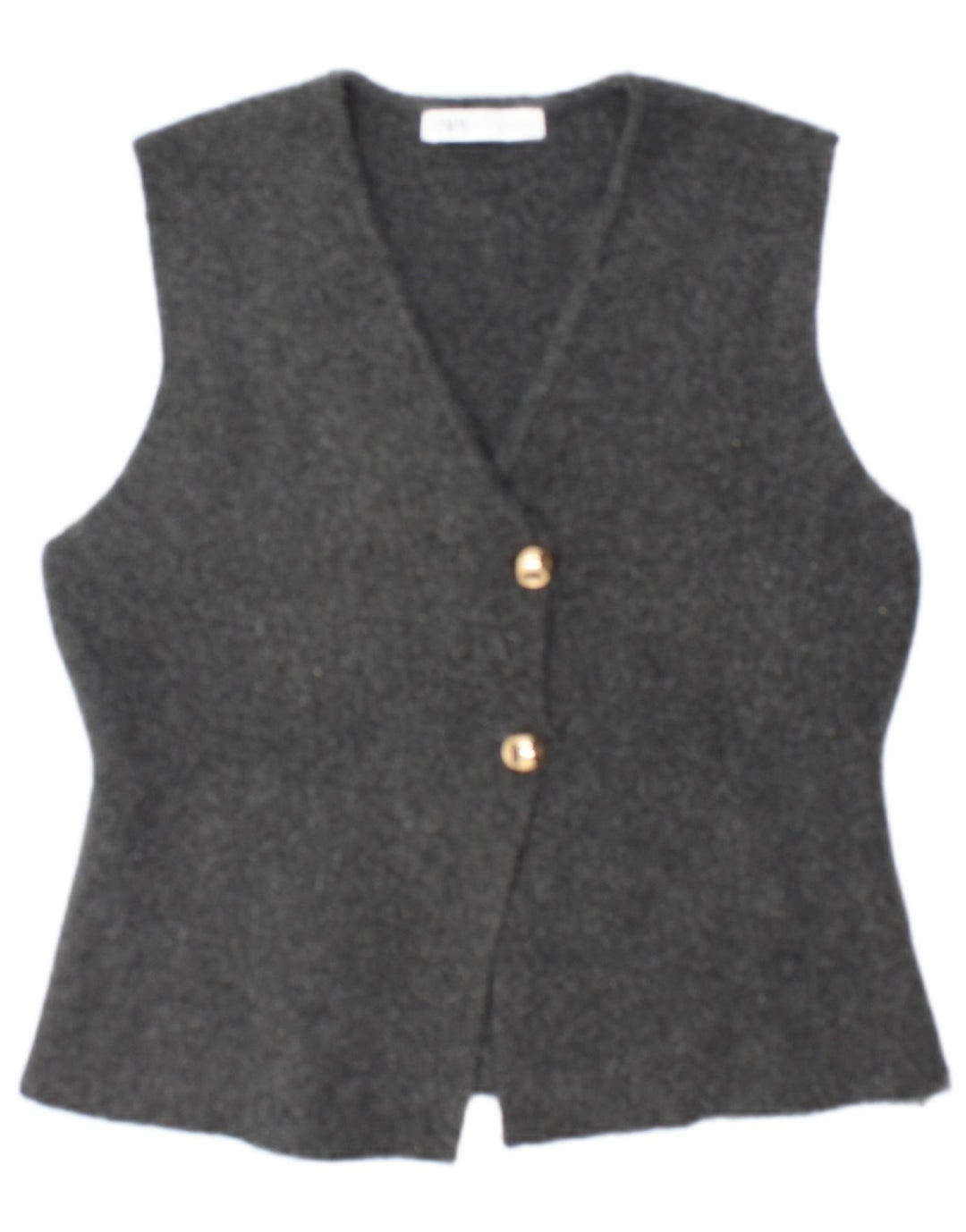 Zara Mujer Chaleco UK 44 Grande Poliéster Gris