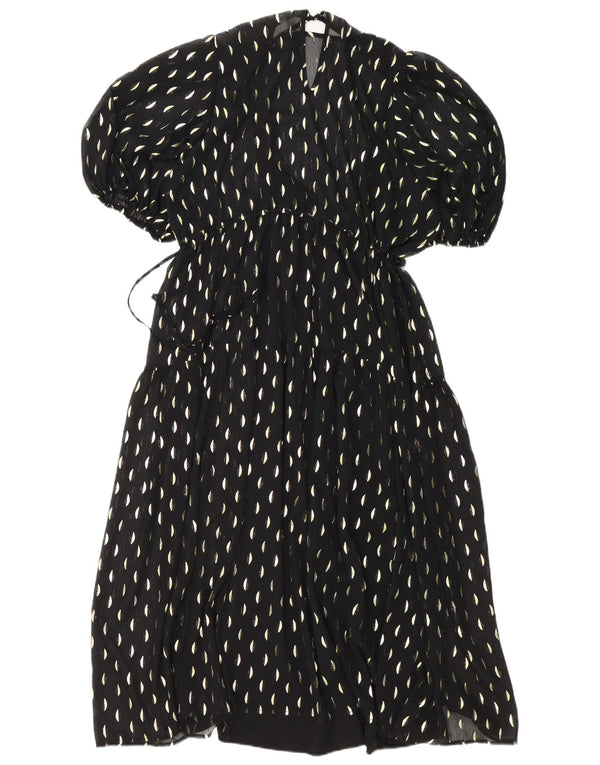 H&M Vestido largo para mujer UK 44 Poliéster con lunares negros medianos