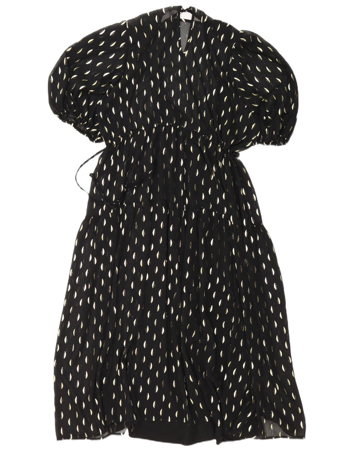 H&M Vestido largo para mujer UK 44 Poliéster con lunares negros medianos