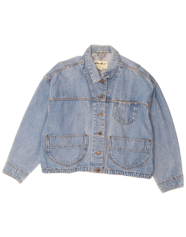 EDDIE BAUER Chaqueta vaquera extragrande para mujer UK 14 Algodón azul medio