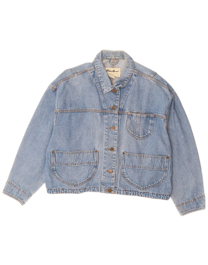 EDDIE BAUER Chaqueta vaquera extragrande para mujer UK 14 Algodón azul medio