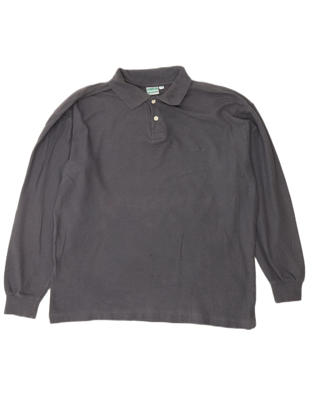 DIADORA Polo de manga larga para hombre IT 48 Gris medio Algodón