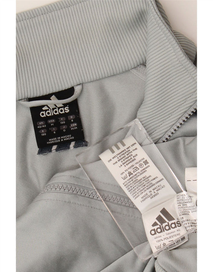 Adidas Chaqueta de chándal holgada para hombre UK 40/42 Poliéster gris medio