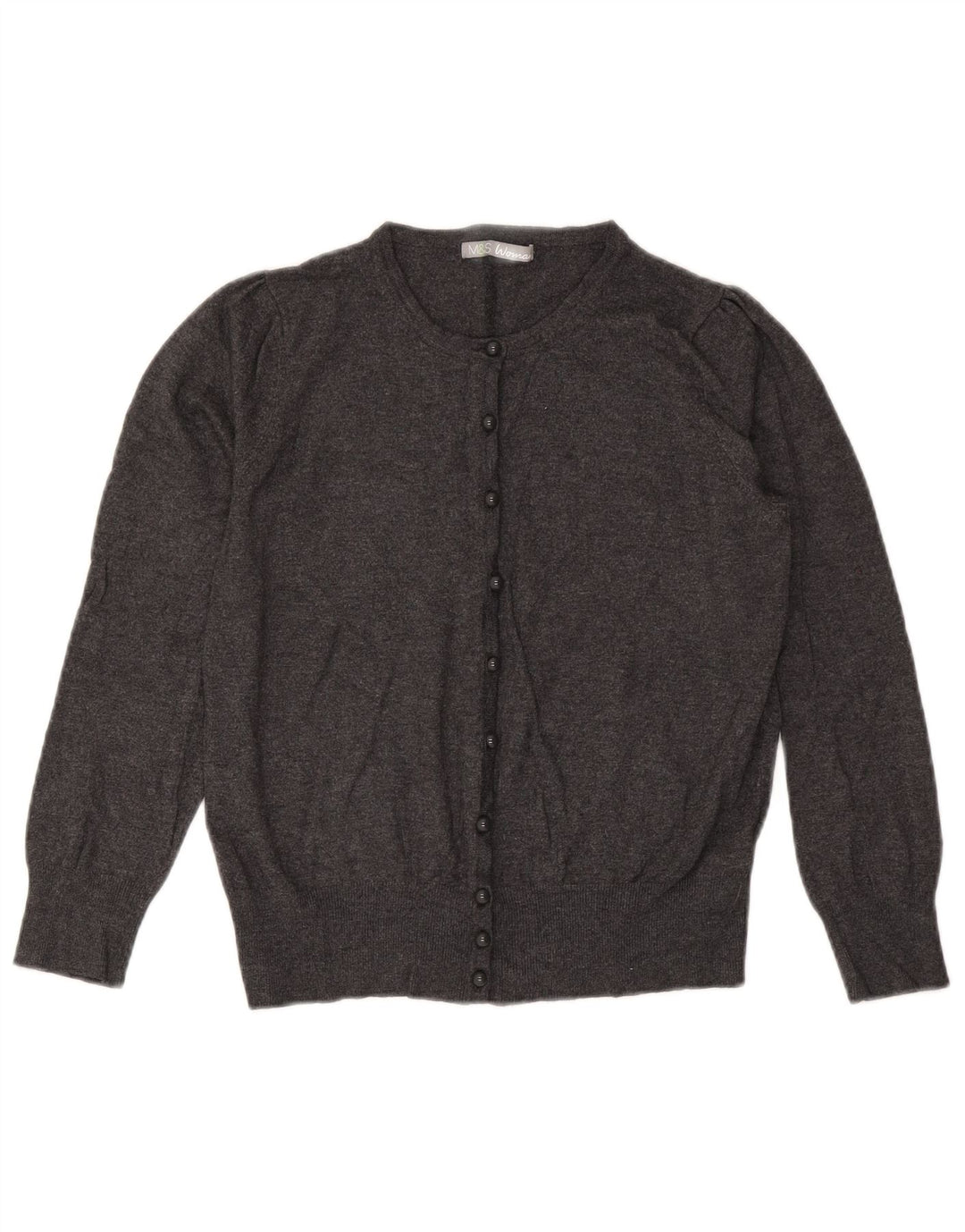 Marks & Spencer Suéter tipo cárdigan corto para mujer UK 44 Viscosa gris medio