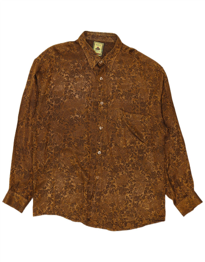 Camisa Hombre Tipo' S XL Viscosa Paisley Marrón