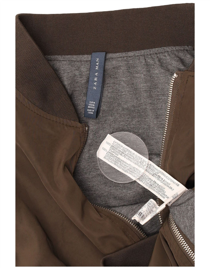 ZARA Cazadora Bomber Hombre ES 38 Marrón Medio Poliéster