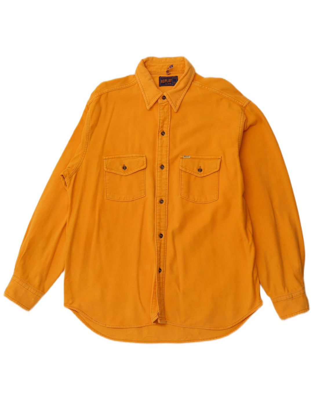 REPLAY Camisa de Franela Hombre XL Amarillo