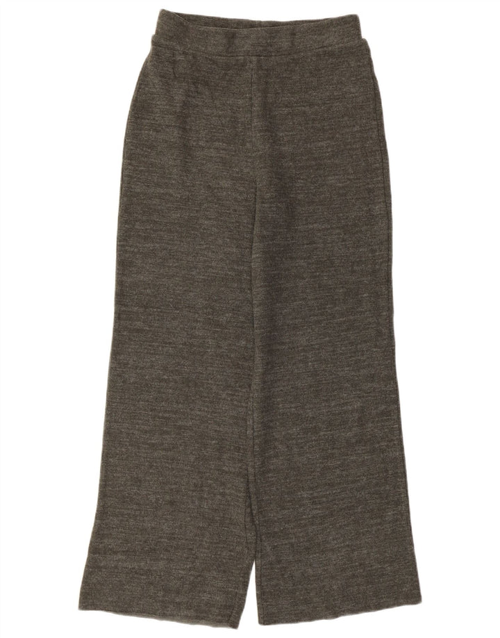 Zara Mujer Pantalones De Chándal UK 42 Algodón Moteado Gris Medio