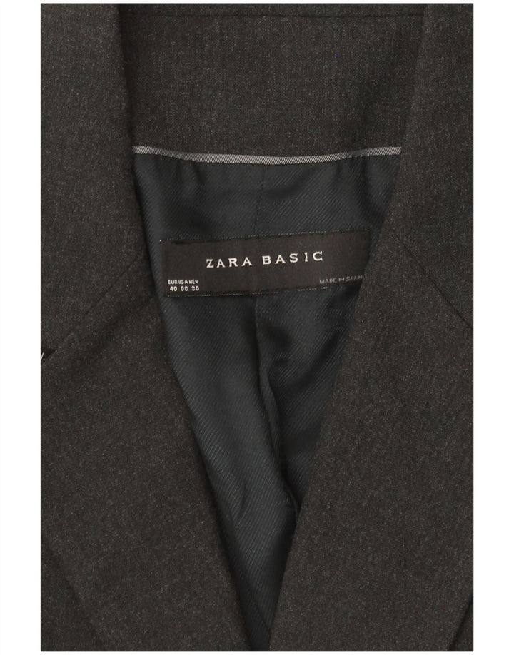 Zara Mujer Chaqueta Blazer De 1 Botón EU 40 Gris Medio