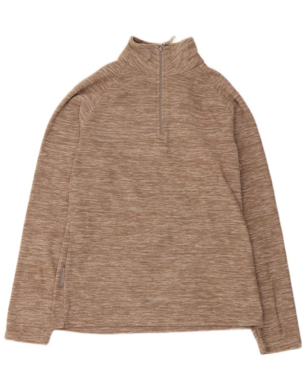 Jersey de forro polar con cuello y cremallera para mujer de Mountain Warehouse UK 40 Small Beige Moteado