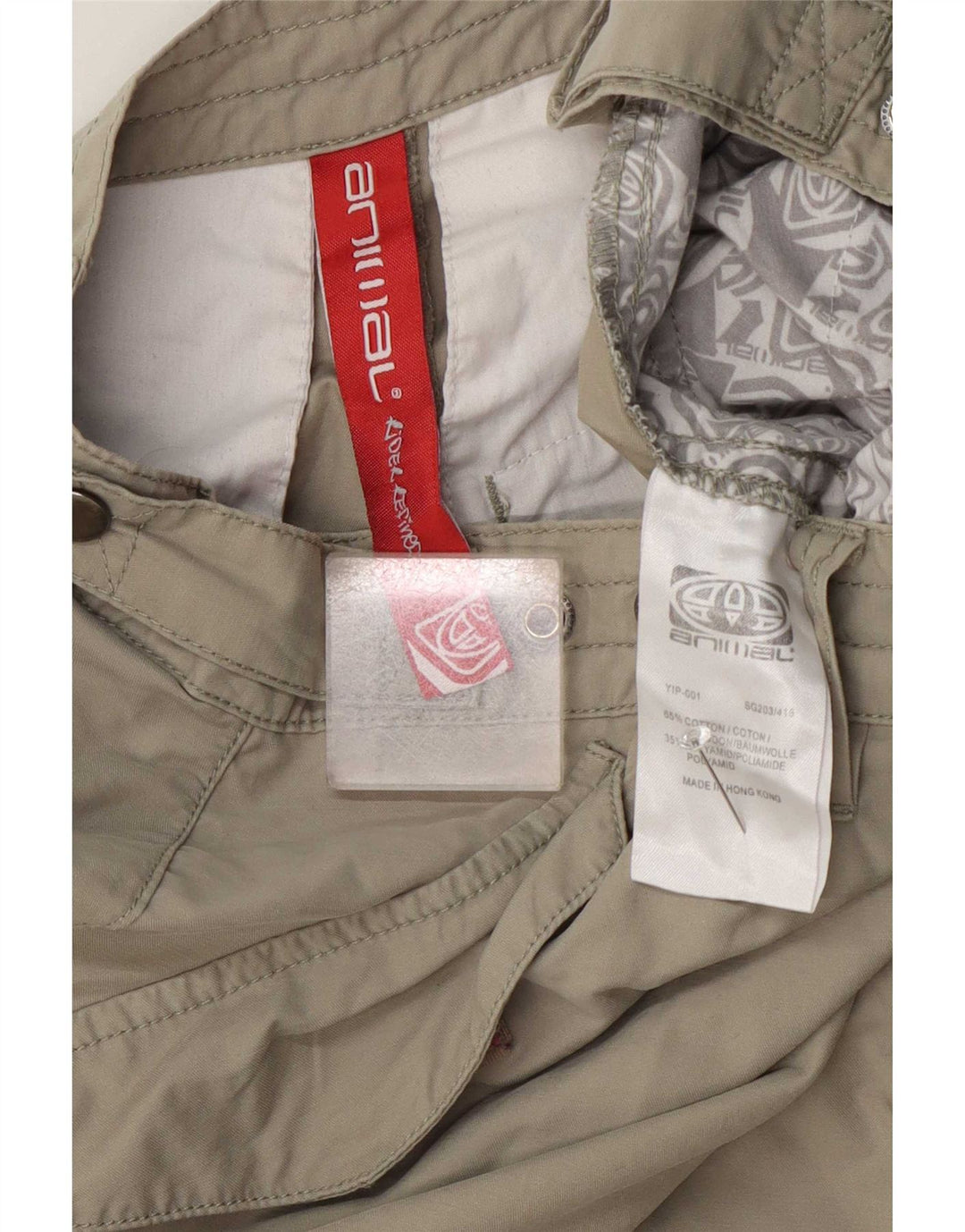 Pantalones cortos tipo cargo para hombre Animal Small W29 Algodón caqui