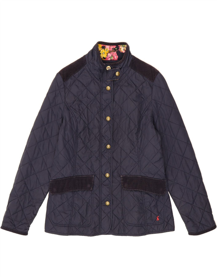 JOULES Womens Quilted Jacket UK 14 Medium  Navy Blue Polyamide Vintage Joules and Second-Hand Joules from Messina Hembry 
