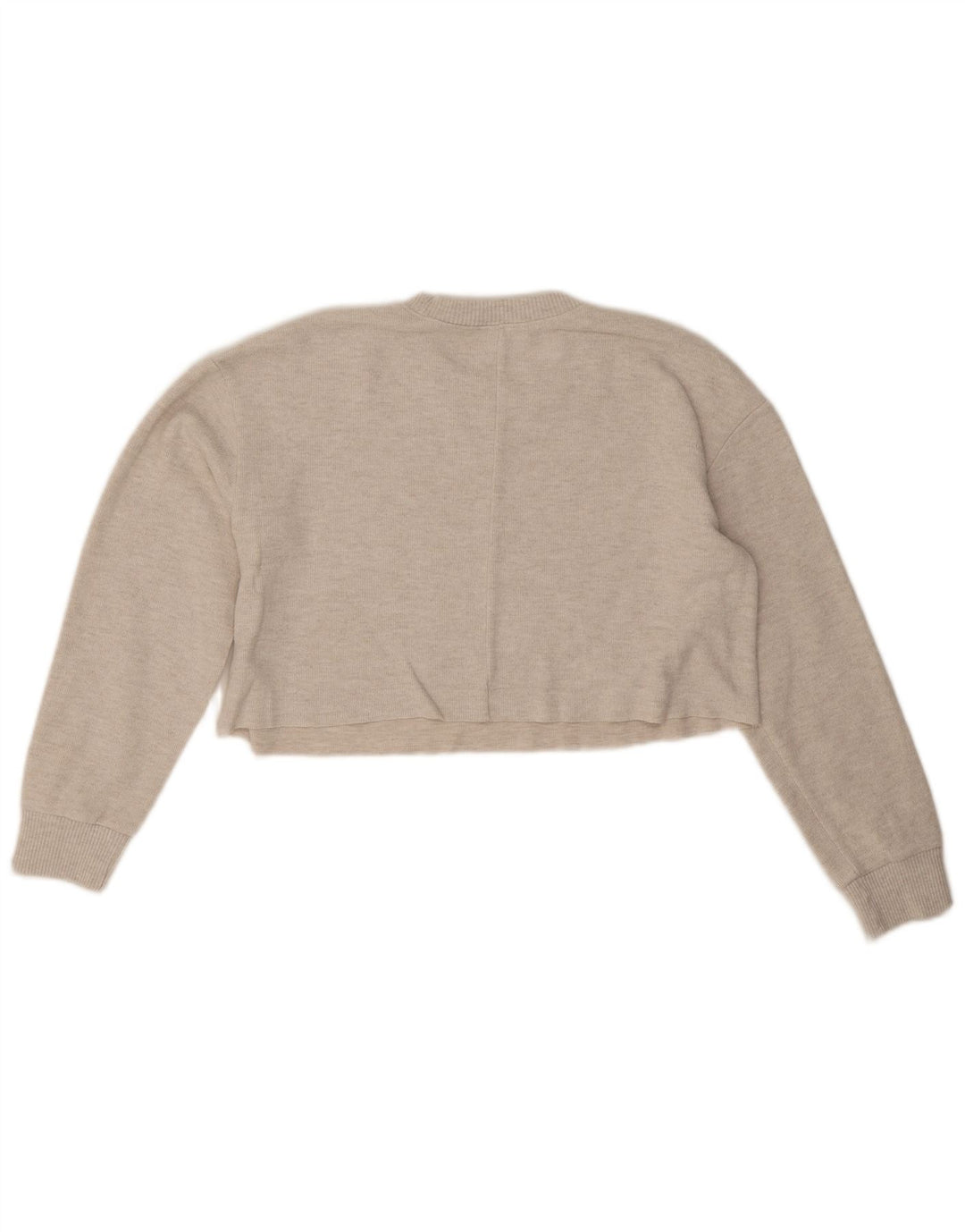 Zara Mujer Crop Sudadera Extragrande Jersey UK 44 Poliéster Gris Medio