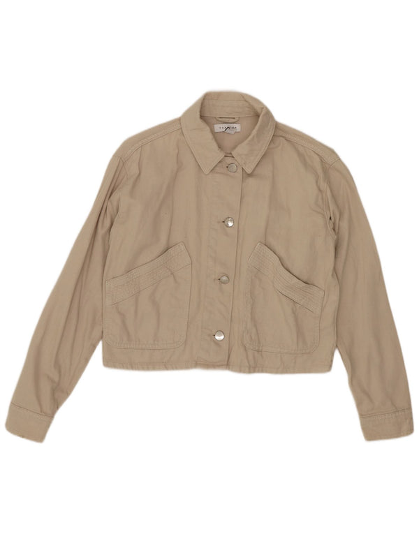 Topshop Chaqueta bomber extragrande para mujer Petite Crop UK 6 XS Algodón beige