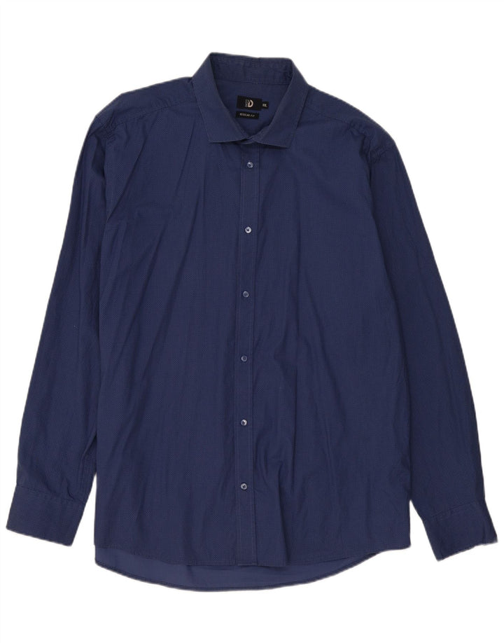 Dack's Camisa de corte regular para hombre 2XL Algodón geométrico azul marino