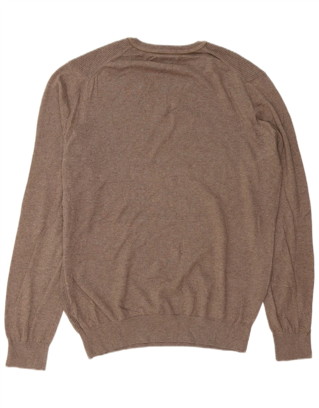 Massimo Dutti Jersey Con Cuello En V Hombre Large Marrón Algodón