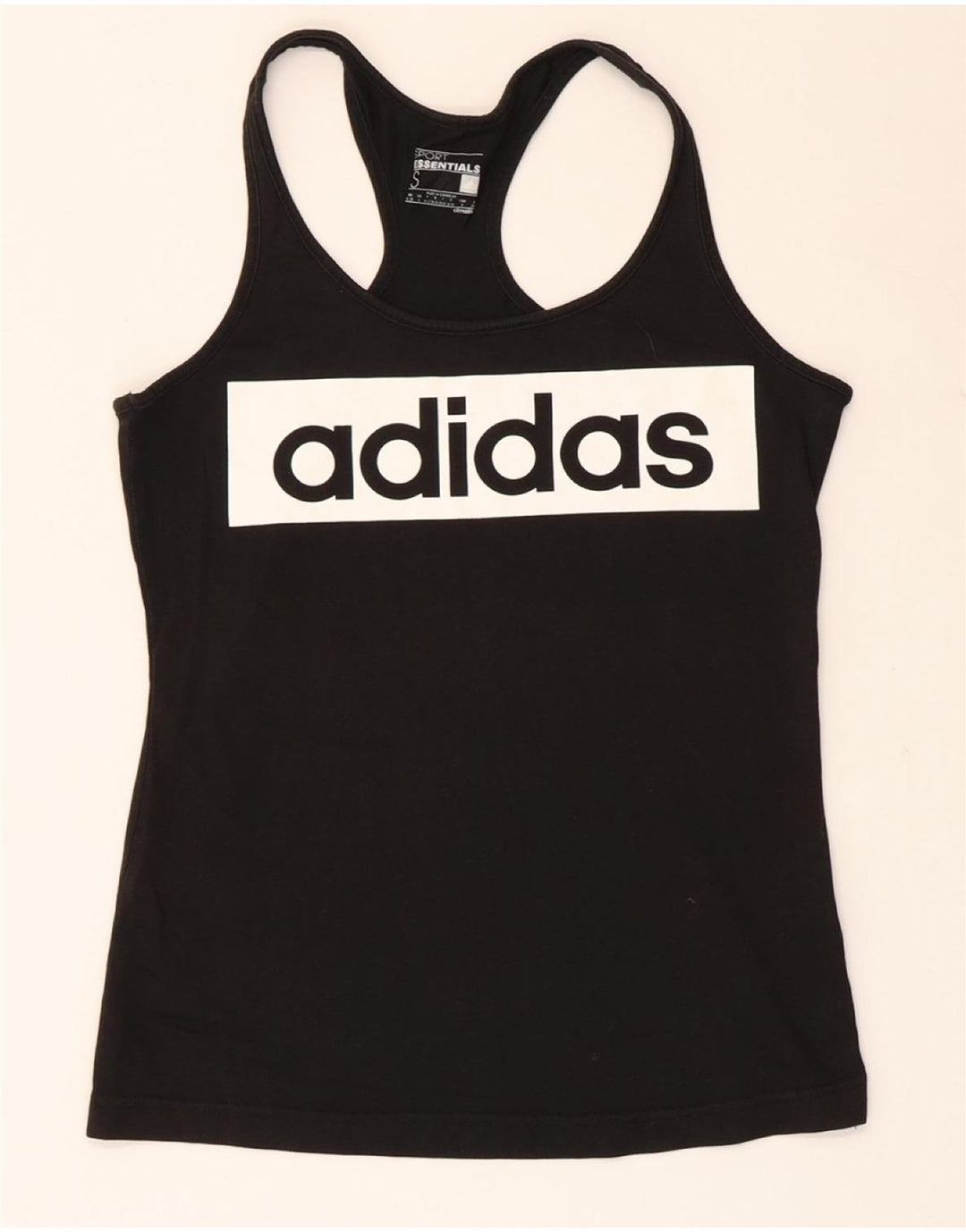 ADIDAS Mujer Climalite Graphic Chaleco Top UK 8/10 Pequeño Negro