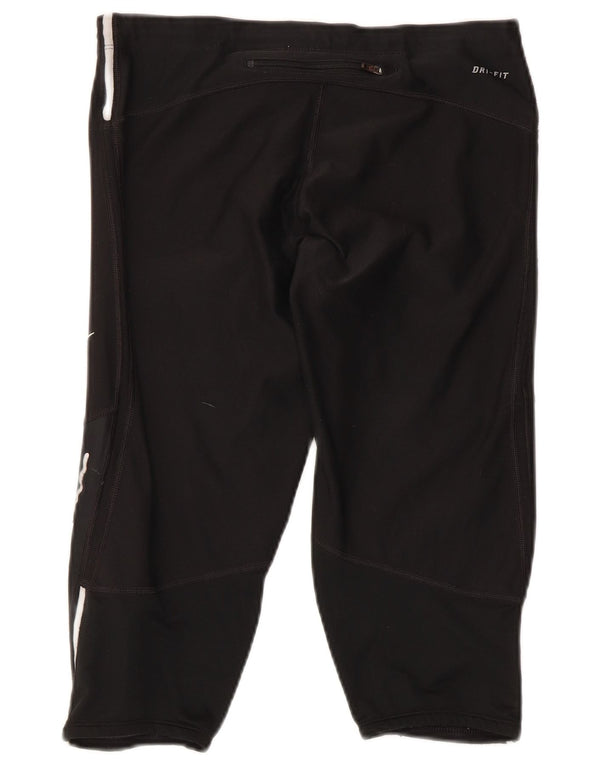 Nike Leggings capri Dri Fit para mujer UK 40 Mediano Negro Colorblock Poliéster