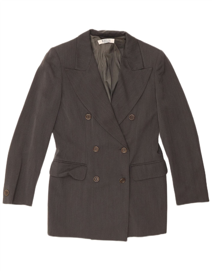 Marella Chaqueta Blazer De Doble Botonadura Para Mujer UK 44 Cupro Gris Medio