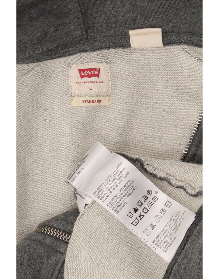 Levi's Suéter con capucha y cremallera estándar para hombre Algodón gris grande