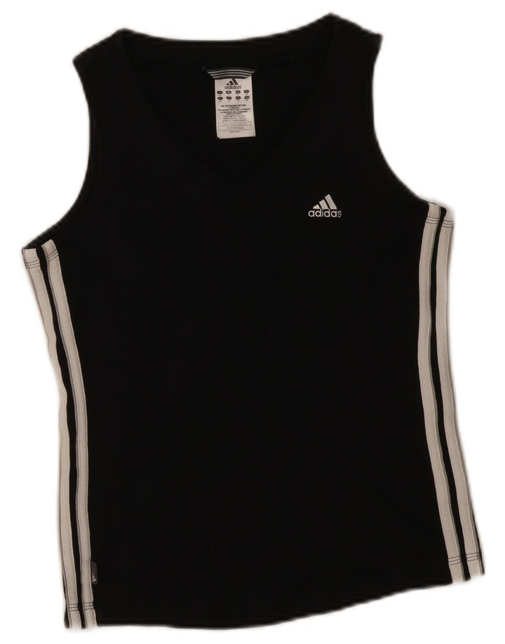 Adidas Mujer Chaleco Top UK 8 Pequeño Algodón Negro