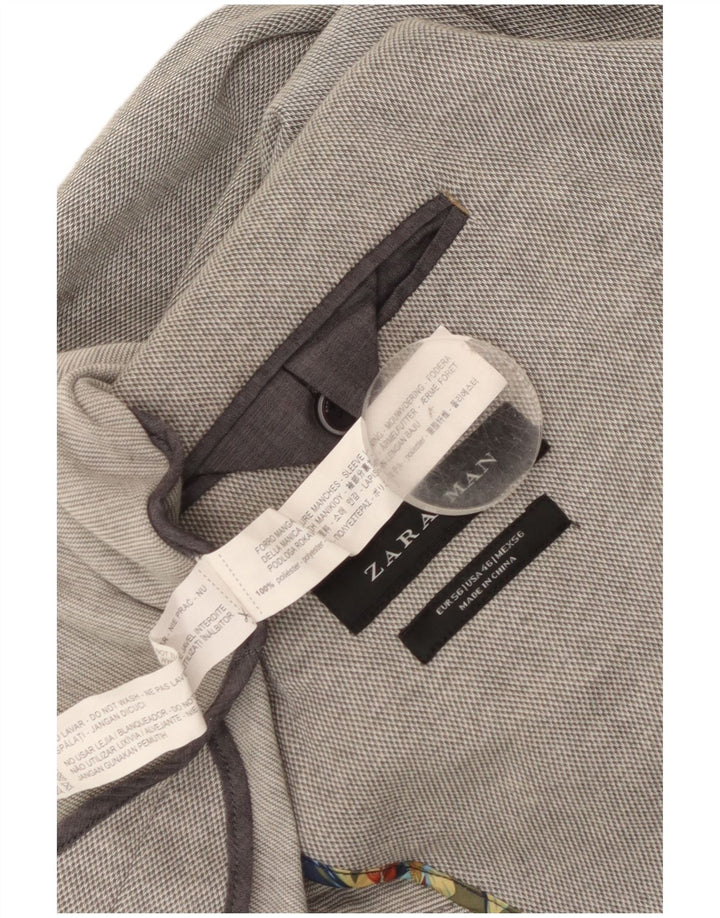 Zara Chaqueta Blazer De 2 Botones Para Hombre EU 56 XL Poliéster Gris