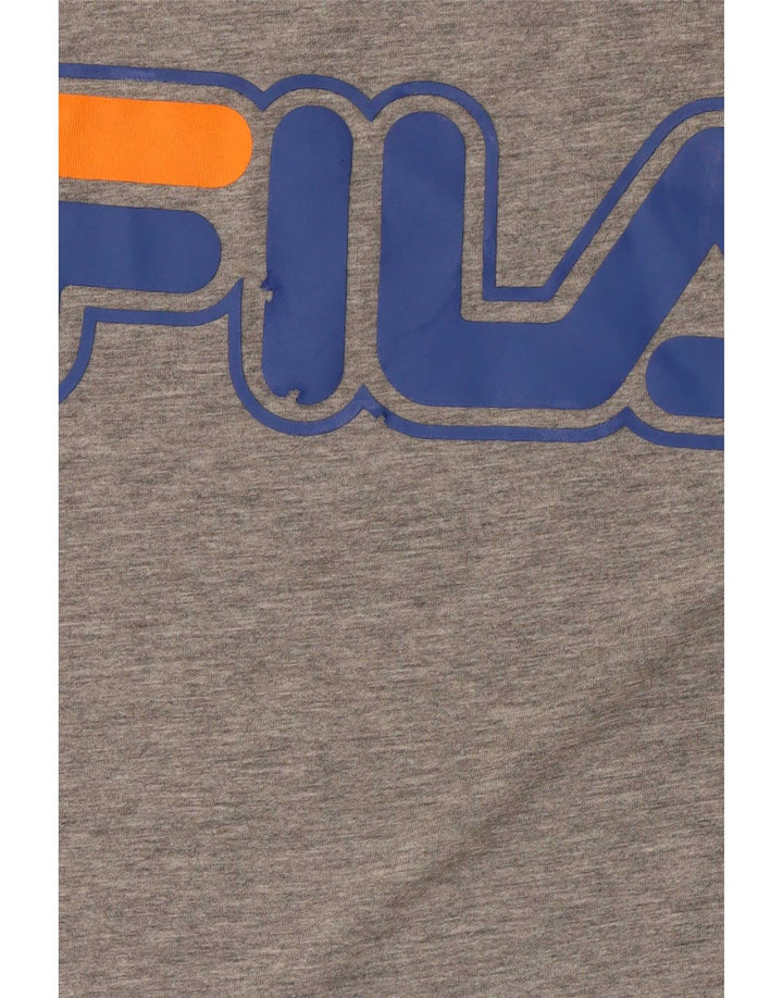 Fila Camiseta gráfica para hombre Top de algodón moteado gris medio