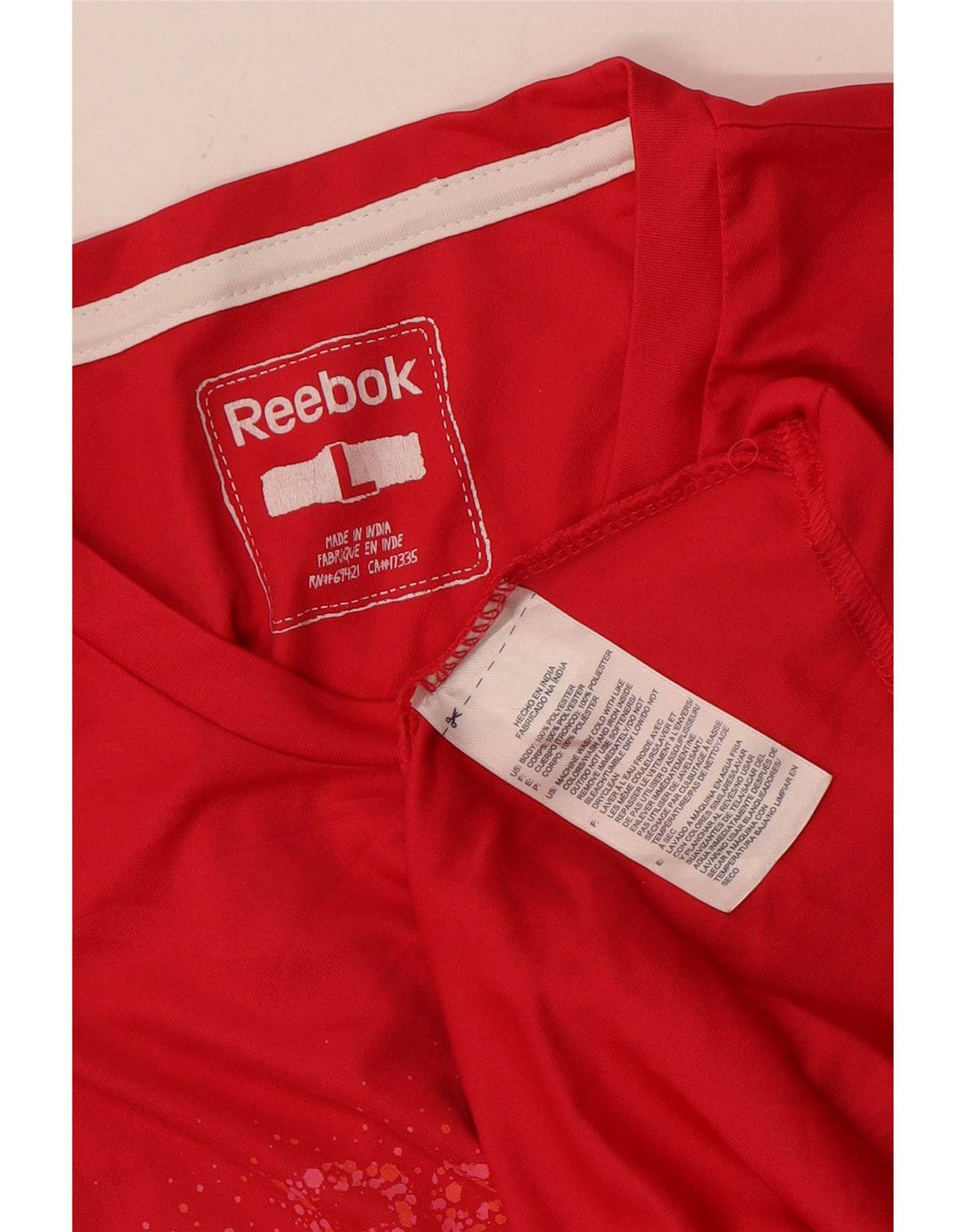 Reebok Camiseta gráfica para mujer Top UK 44 Grande Poliéster rosa