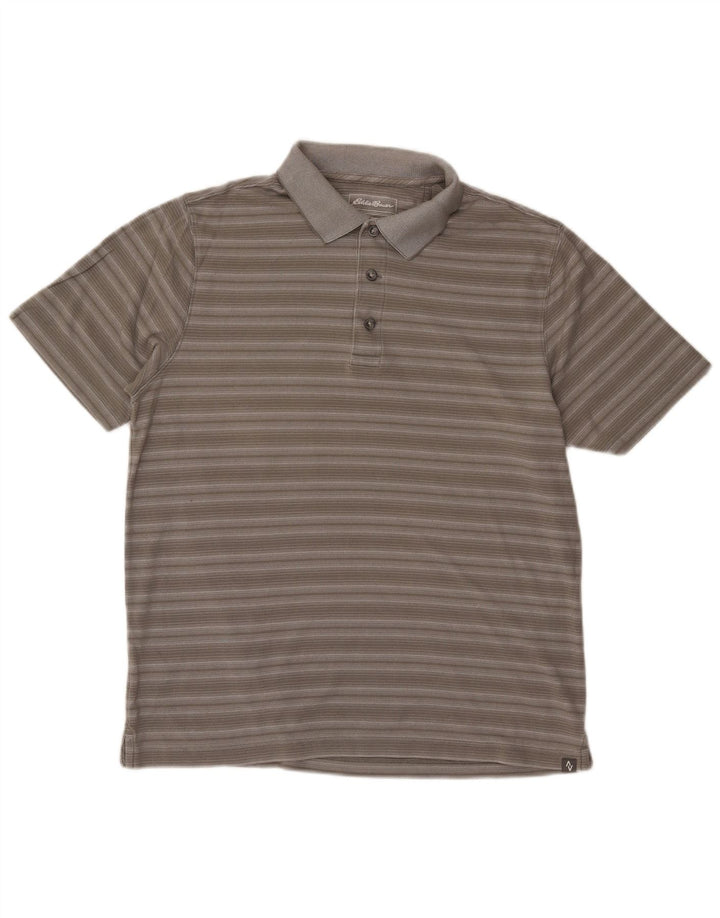 EDDIE BAUER Polo para hombre de algodón a rayas gris medio