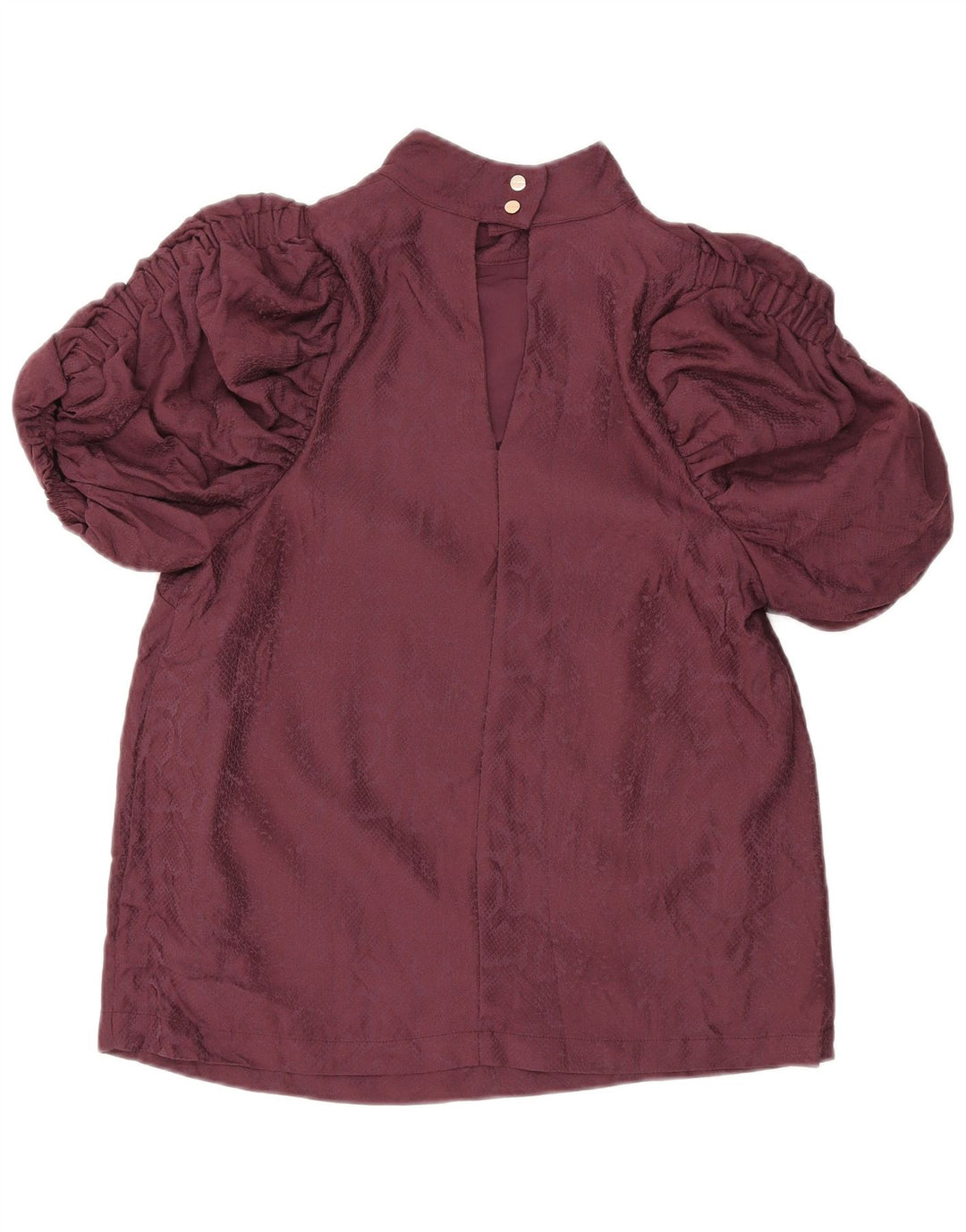 TED BAKER Womens Blouse Top UK 14 Medium Maroon Viscose