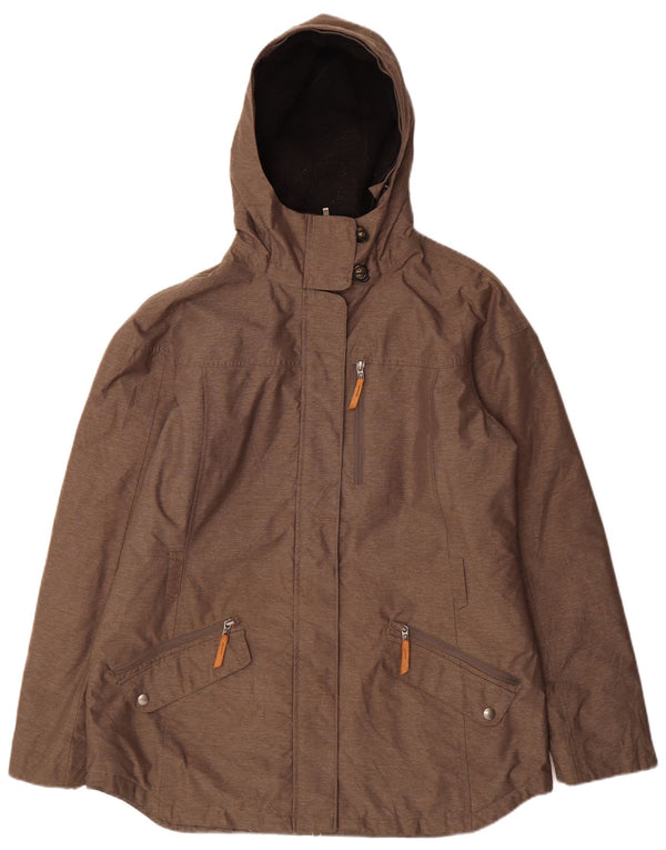 Columbia Parka con capucha Omni-Heat para mujer UK 40 XL Nylon gris a rayas