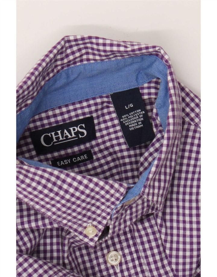 Chaps Camisa para hombre grande de algodón a cuadros morado