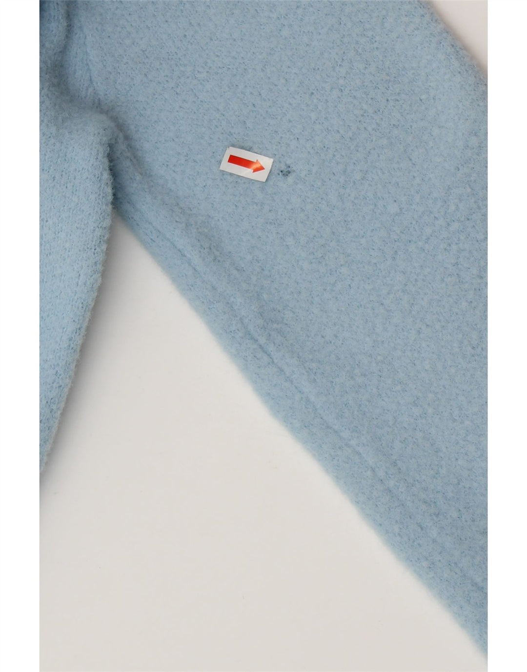 ZARA Mujer Crop Crew Neck Jumper Sweater UK 10 Small Azul Nylon