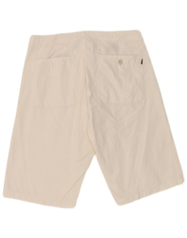 Belfe Pantalones cortos chinos para hombre W30 Algodón blanco mediano