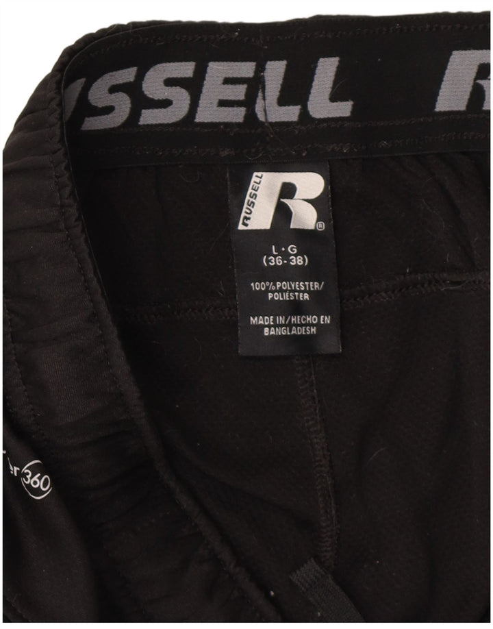 Russell Athletic - Pantalones cortos deportivos para hombre (poliéster), color negro